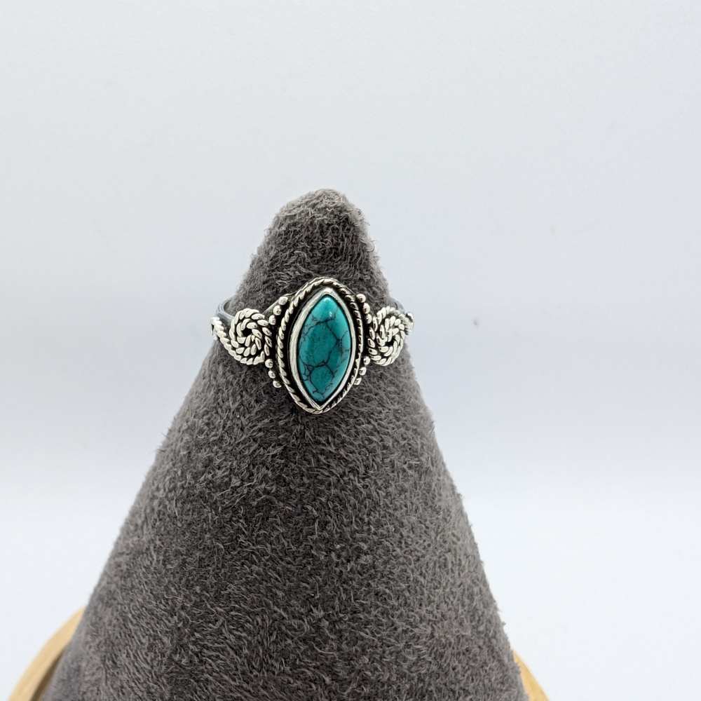 Turquoise Silver 925 Ring. Size 6.25 - Picture 2 of 10